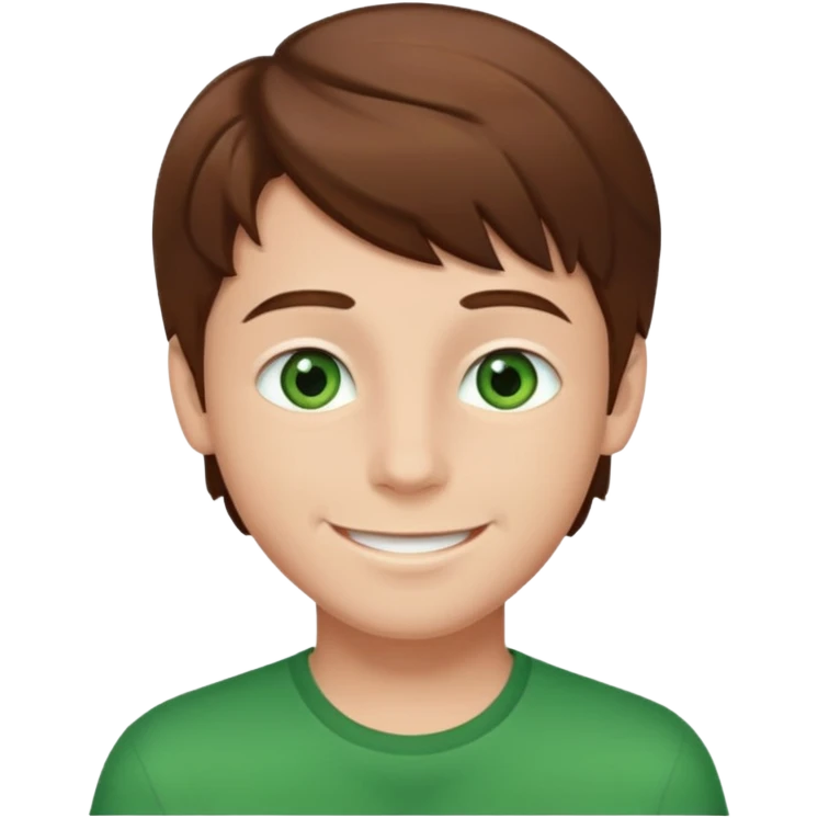 boy with brown hair and green eyes emoji