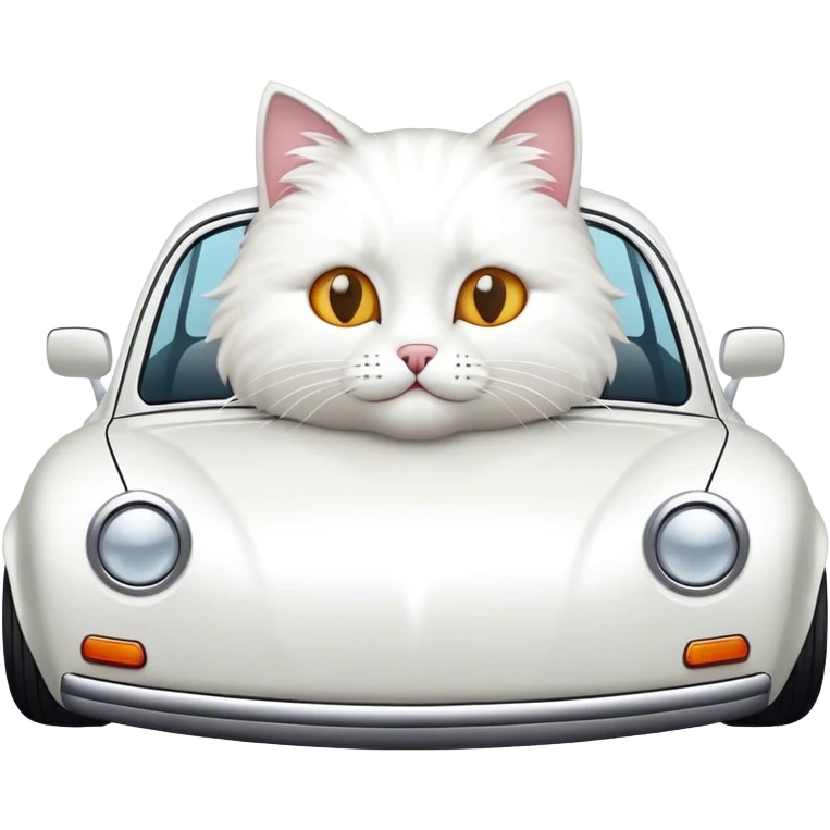 Cat with white car emoji