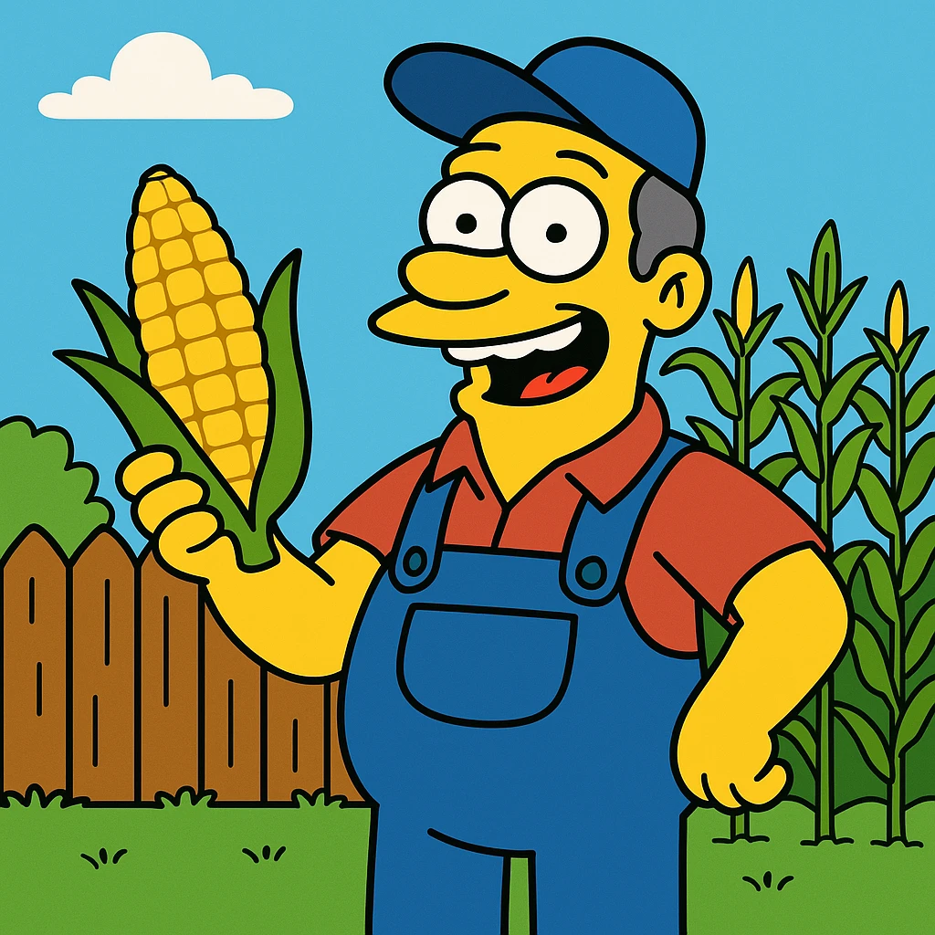 The farmer grew a crop of corn. emoji