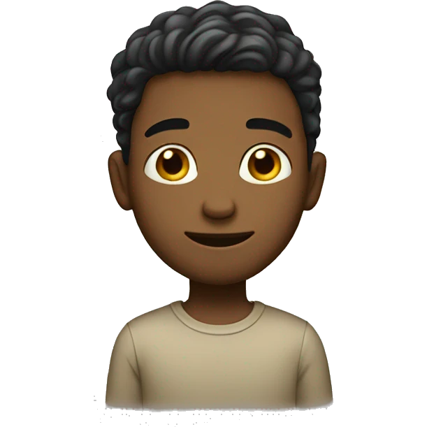 Boy with dumn emoji