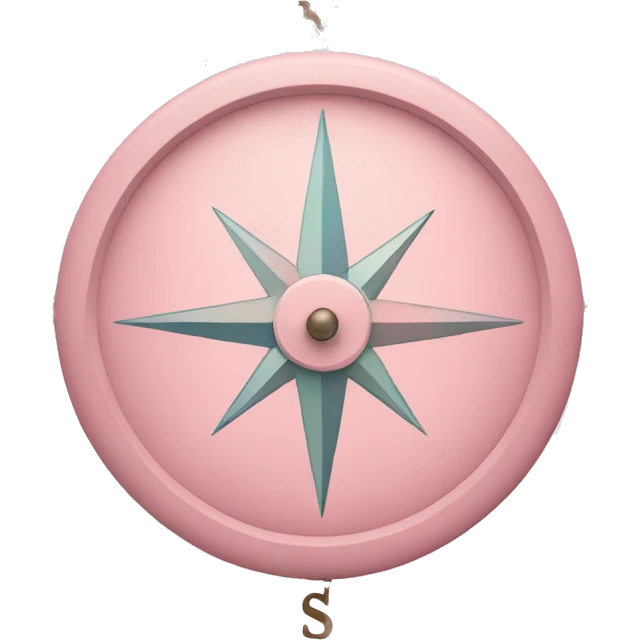 An emoji of a compass in pastel pink emoji