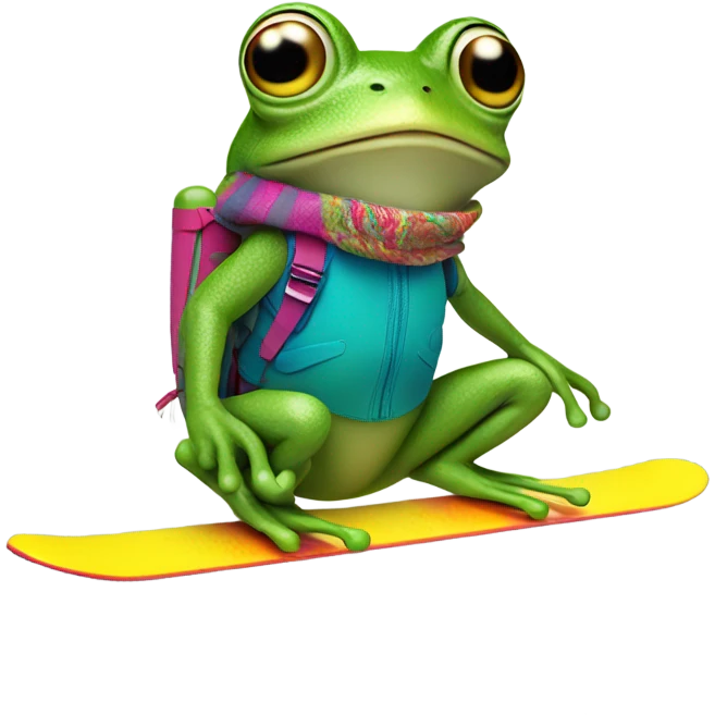 Frog on skis emoji
