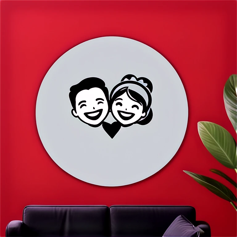 happy couple indoors together emoji