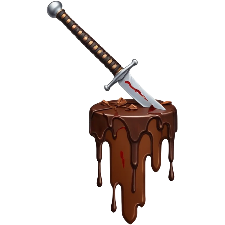 Blood on sword with chocolate emoji
