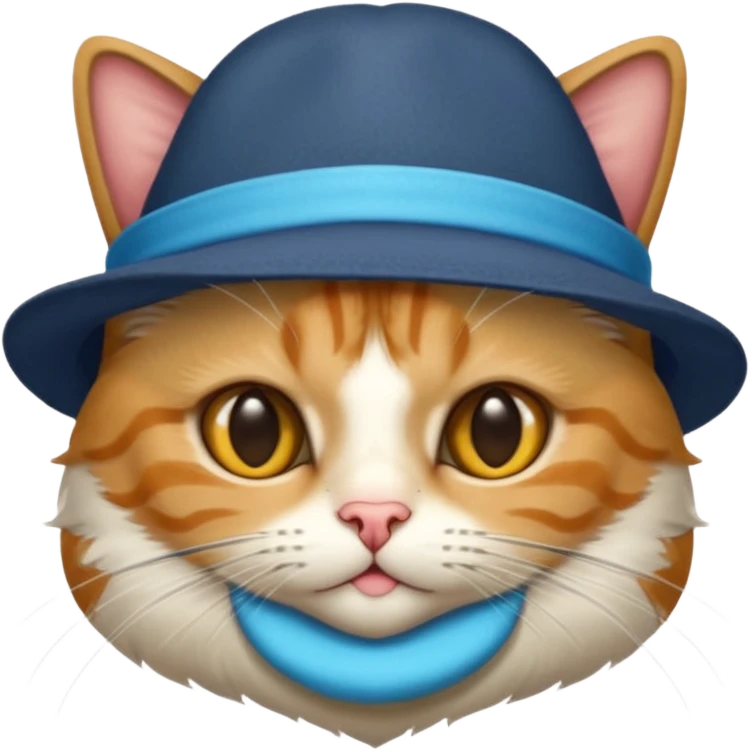 Realizza un gatto magico appena uscito dal cappello del cappellaio matto emoji