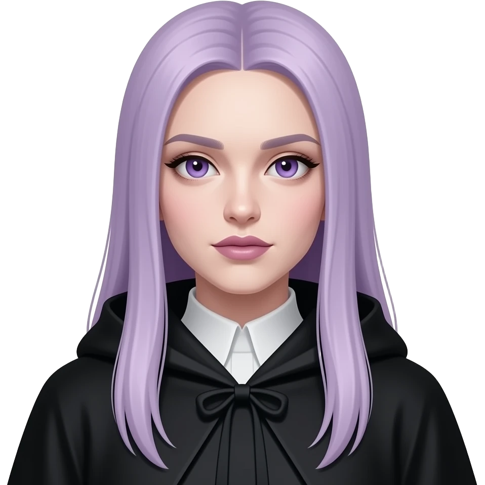 높은 색상 화장기 없는 눈 faz menos gotica mas com cabelo roxo claro comprido e camisola preto 웨이브 없는 긴 생머리 emoji