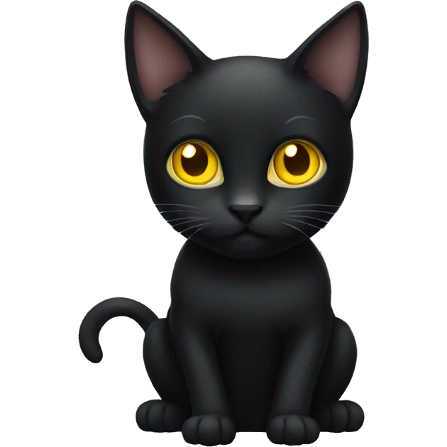 Black cat with yellow eyes emoji