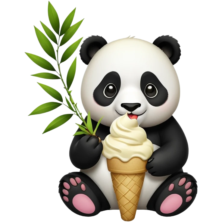 Panda eating ice cream emoji