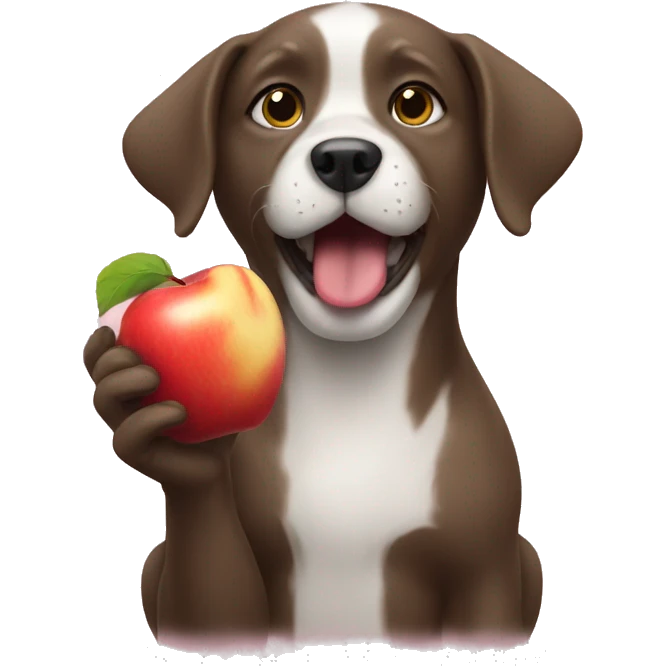 Dog eating apple emoji