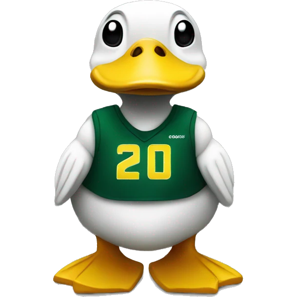 Duck with Oregon duck gear on  emoji
