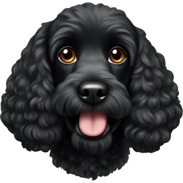 Black cockerpoo dog emoji
