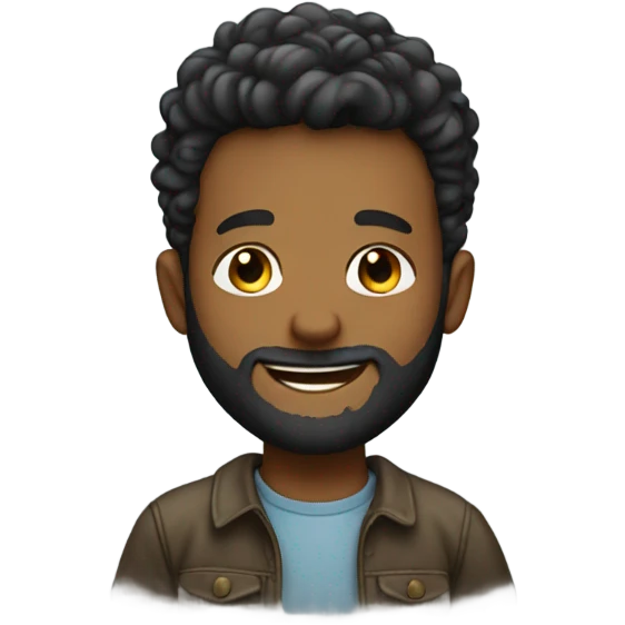 smiling boys with beard and hair emoji
