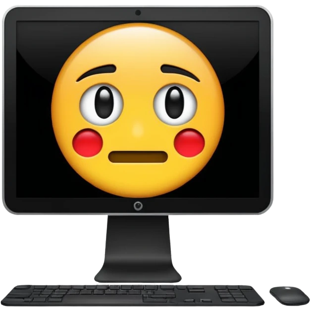 make a computer screen with a error emoji no face like a glitch emoji