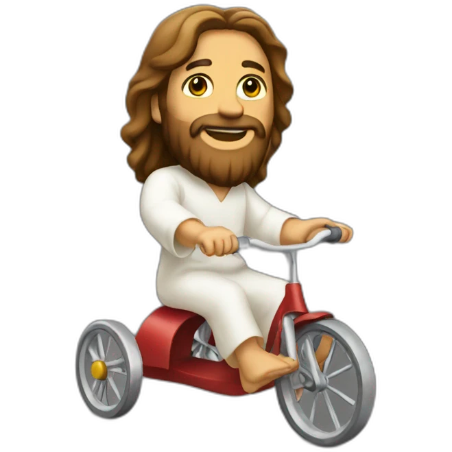 Jesus sur un tricycle emoji