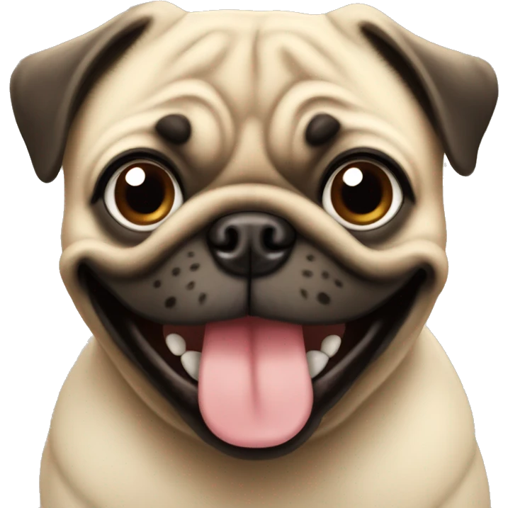 Pug laughing  emoji