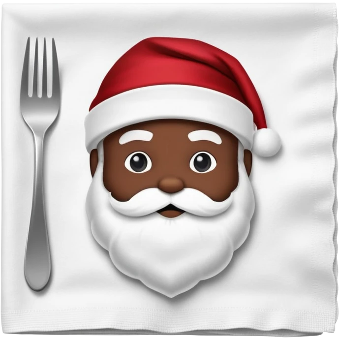 Make a napkin with a black santa on it  emoji