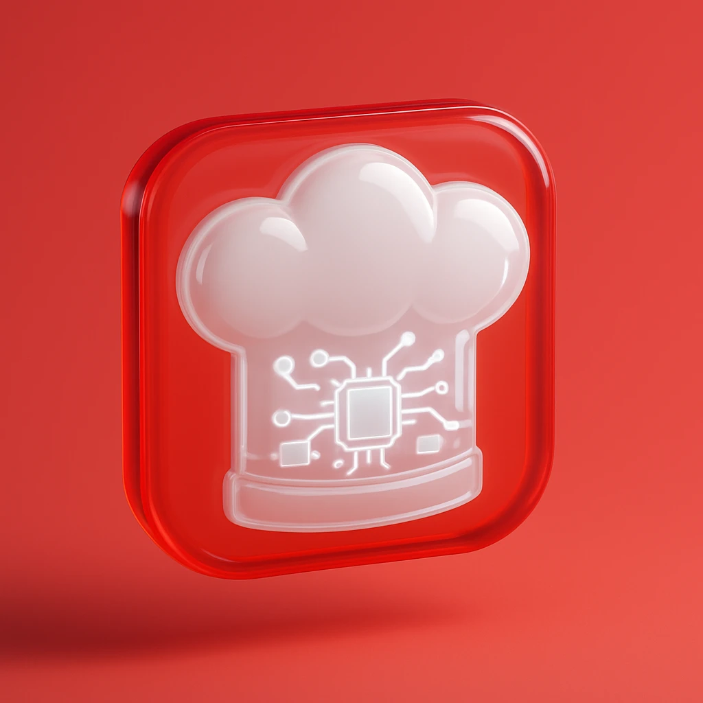 Chef hat white, red background  emoji