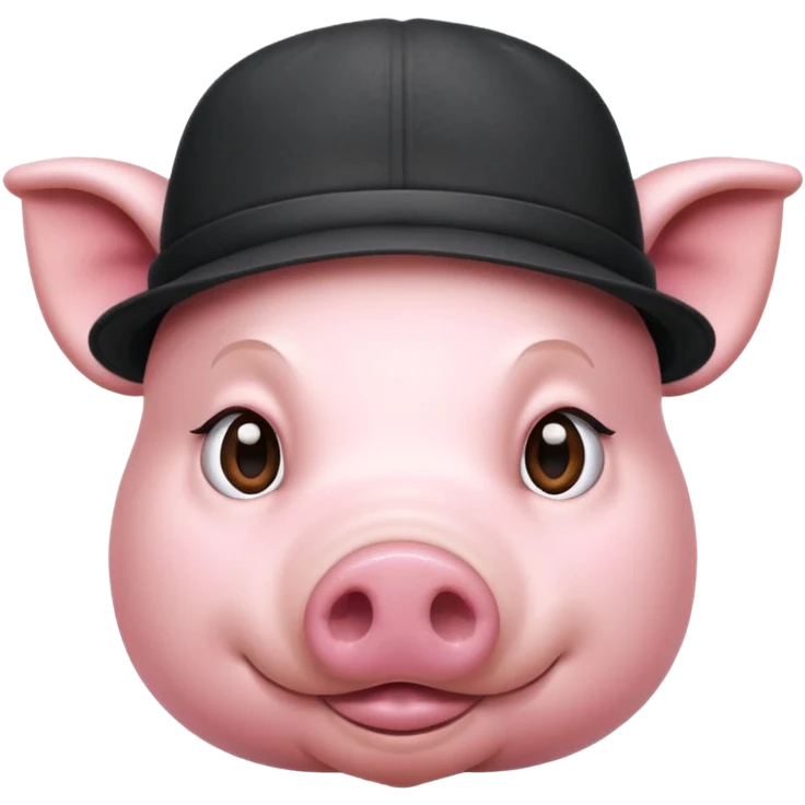 pig wear hat, front vỉew emoji