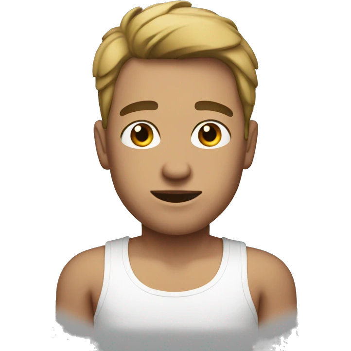 male in white tank top emoji