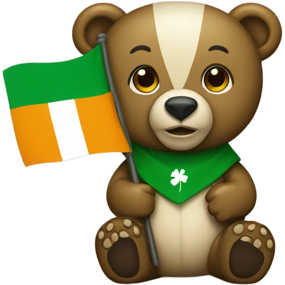 Bear with Ireland flag emoji