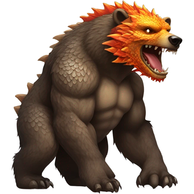 Dragon fire bear emoji