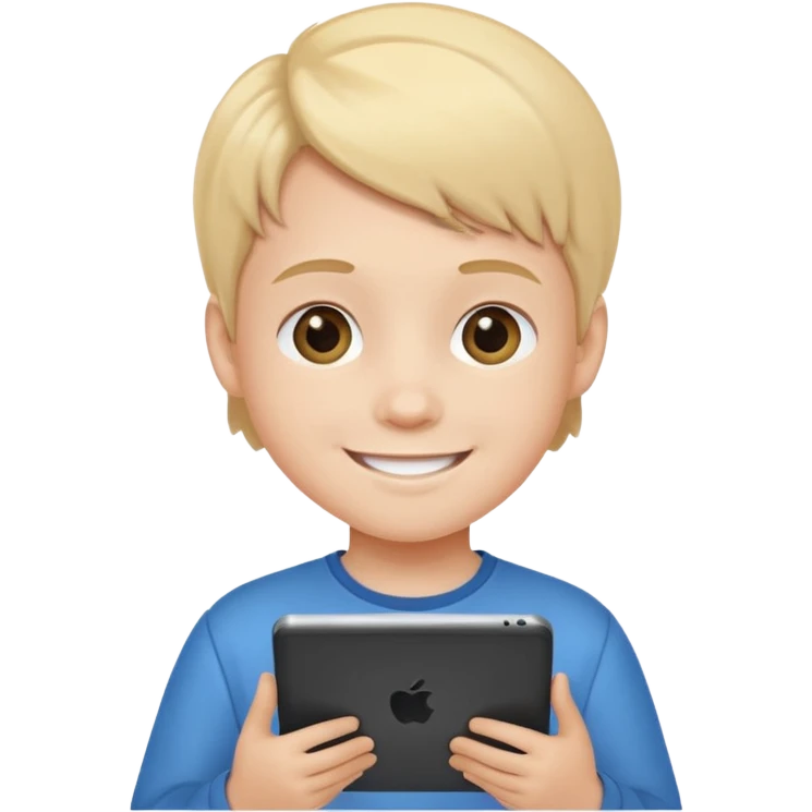a kid is holding a Tablet  emoji