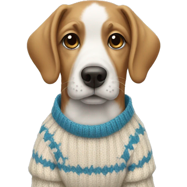 Dog wearing an sweater emoji