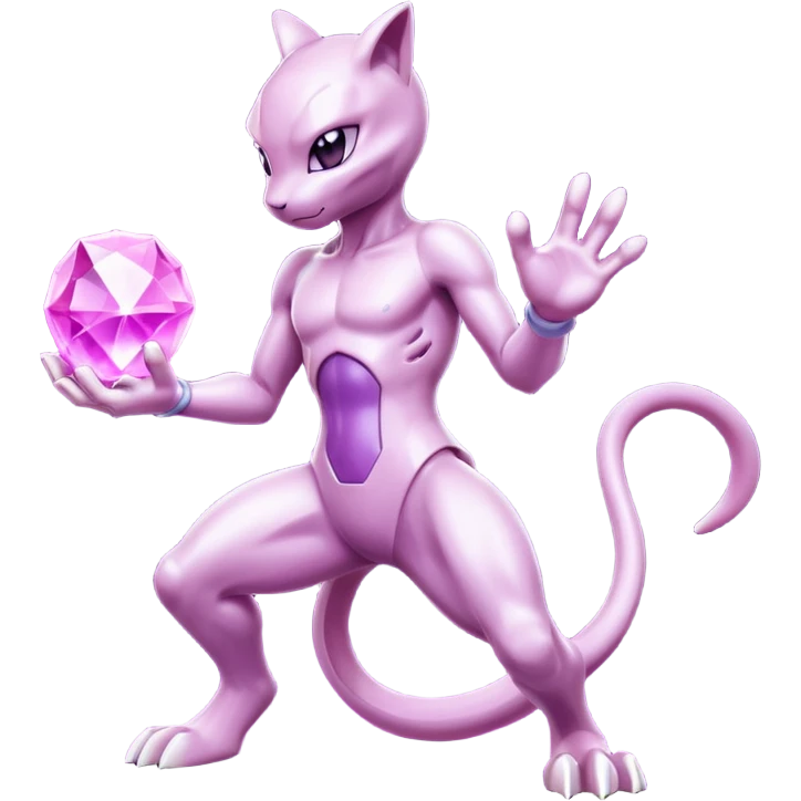 Pokemon legendary purple and pink crystal mewtwo emoji