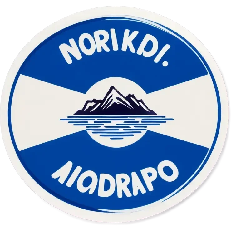 Blaues Schild auf den Nordkapp steht emoji