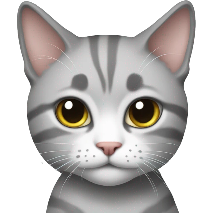 Generate an emoji for my cat named alice which is whit and grey and is gr emoji