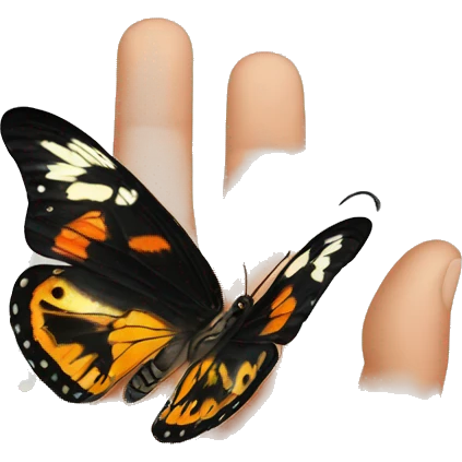 Butterfly on a finger emoji