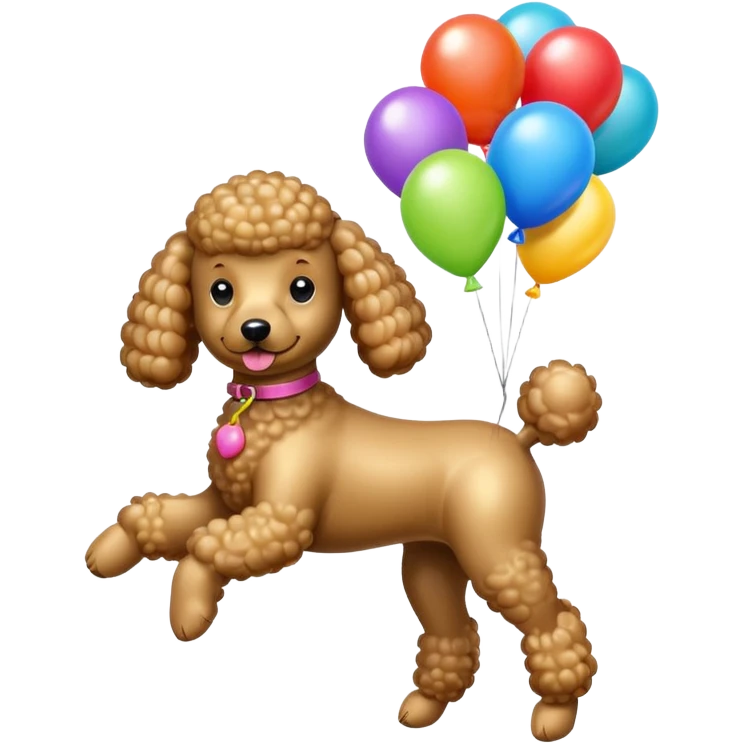 poddle dog shaped flying balloons emoji