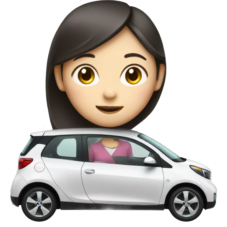 Electric Car with chinese girl in it emoji