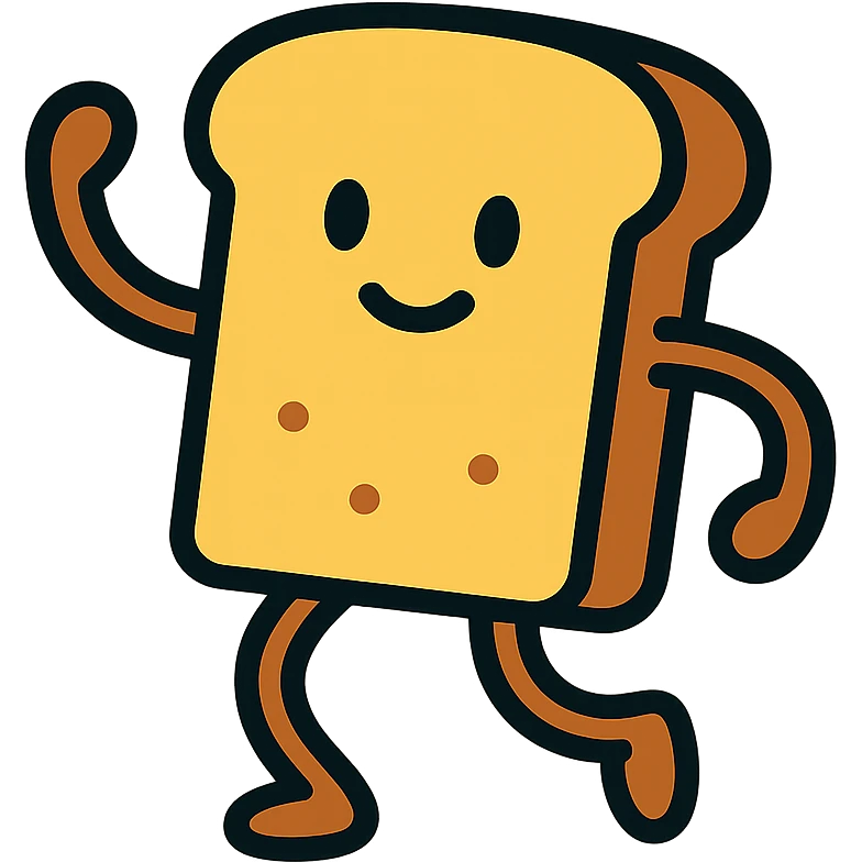 color outline icon style dancing bread emoji