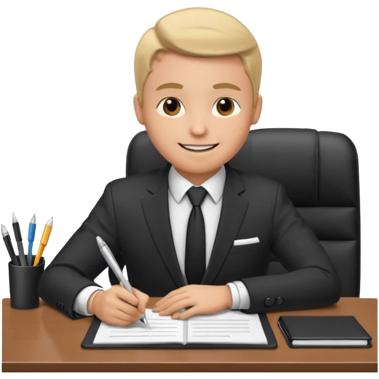 un recruteur à son bureau en face d'un candidat emoji