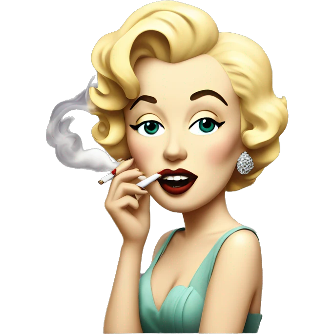 Marilyn Monroe smoking a thin cigarette  emoji