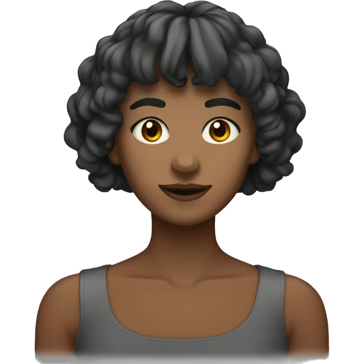 femme agée cheveux courts châtains raides et frange emoji
