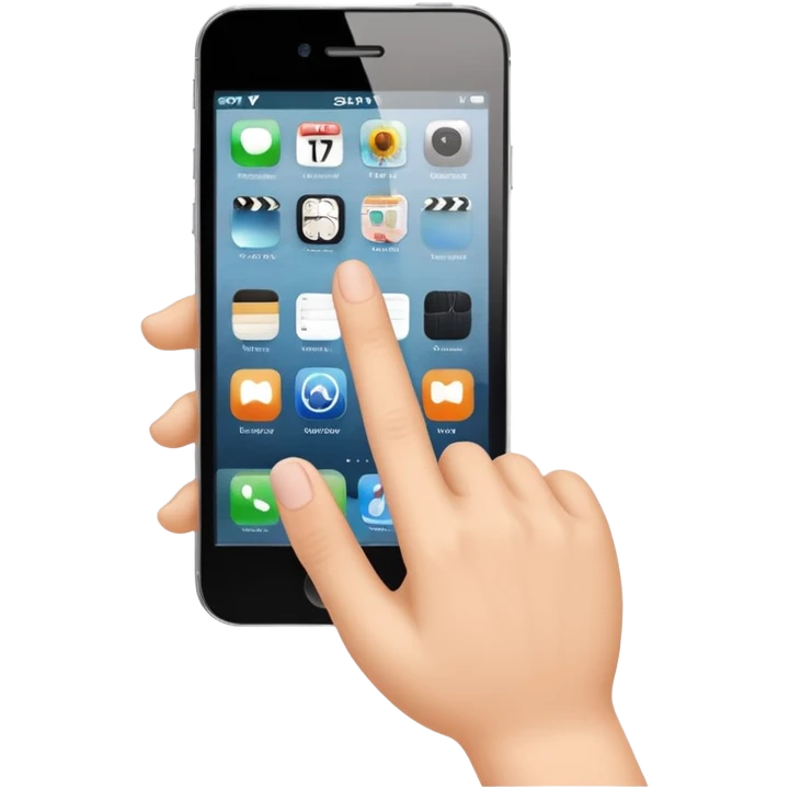 Movimiento de mano como si tocará la puerta y la puerta es la pantalla del celular emoji