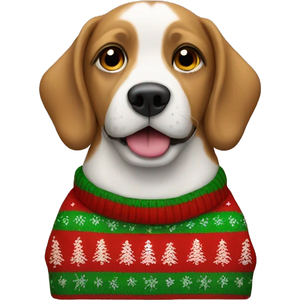 dog wearing christmas jumper emoji