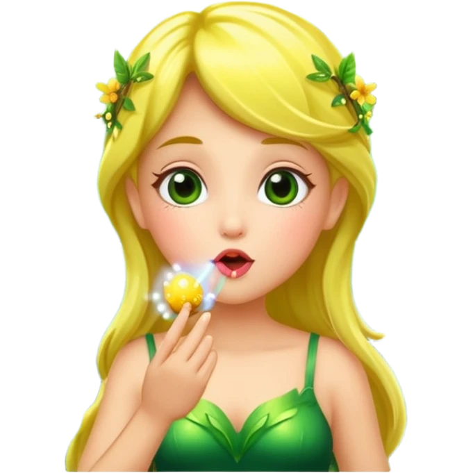 forest fairy blowing glowing kiss pollen emoji