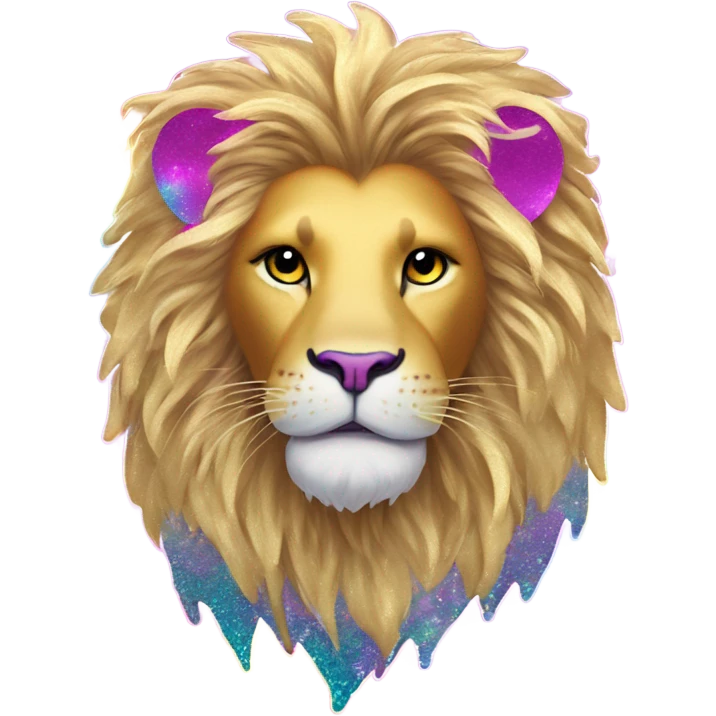 Lisa frank lion with glitter mane emoji