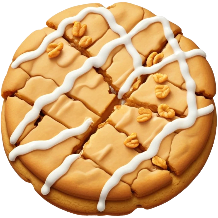 Big butterscotch cookie with cornflakes and marshmallow drizzle emoji