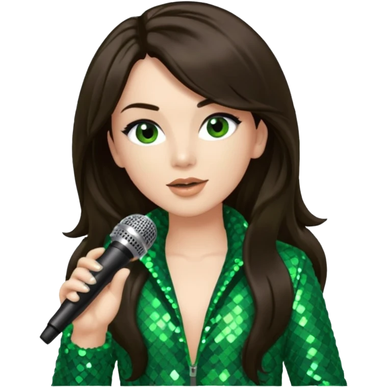 Sam Watters, R&B Singer (b. 1970) from Color Me Badd with long dark brown hair, green sequin outfit emoji