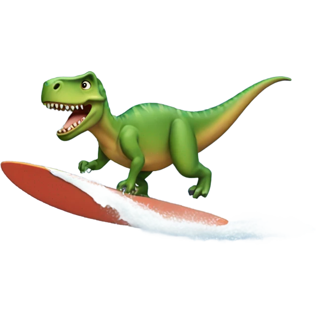 Dino surfing emoji