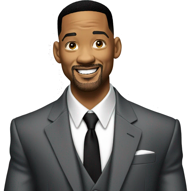 Will smith posing with a suit emoji