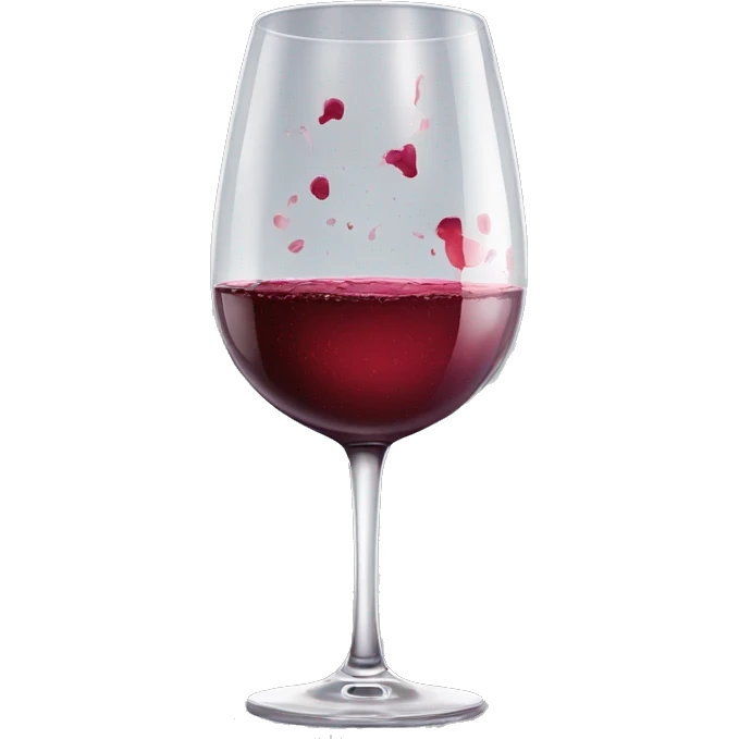 a glass of wine with lipstick residue on the glass emoji