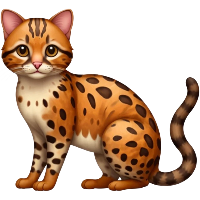 Bornean Marbled Cat (Catopuma badia), full body emoji