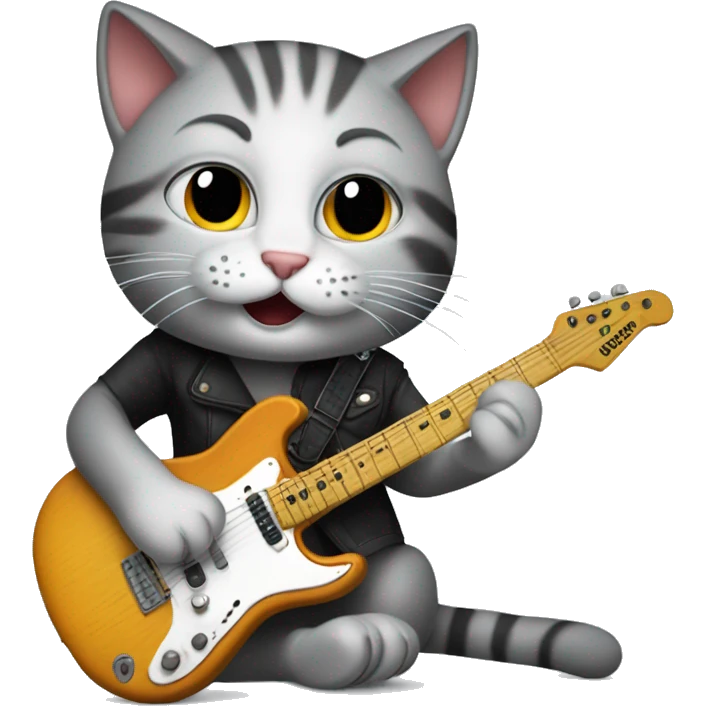 Cat jamming to hard rock music  emoji