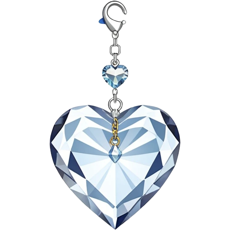 Hanging crystal heart suncatcher with a long metal chain and embedded crystal connectors  emoji