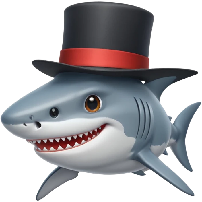 Shark with a top hat emoji